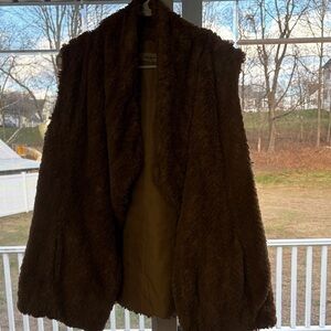 Wildflowers Brown Faux Fur Vest